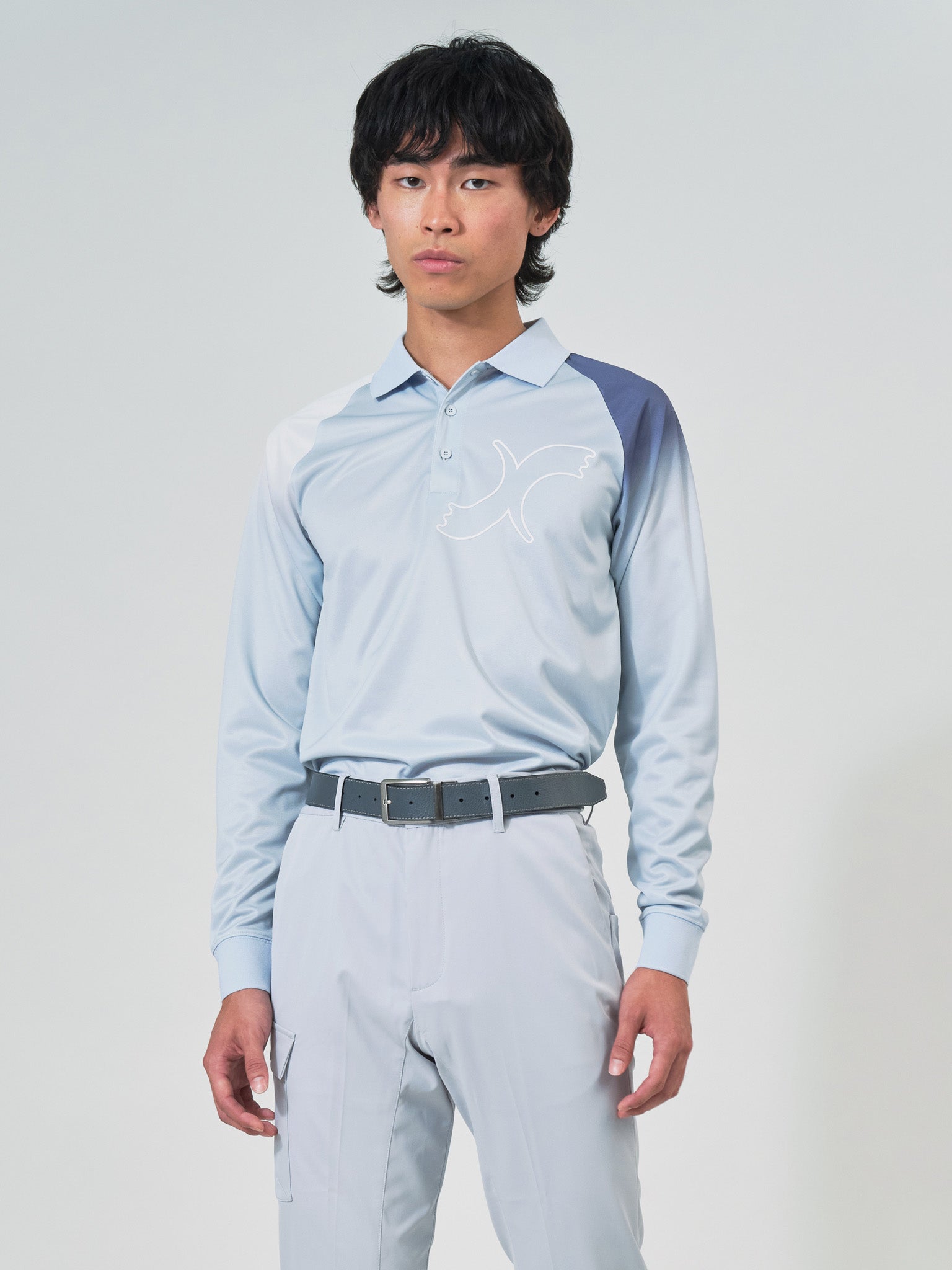 Long Sleeve Polo Shirt Gray – DEES